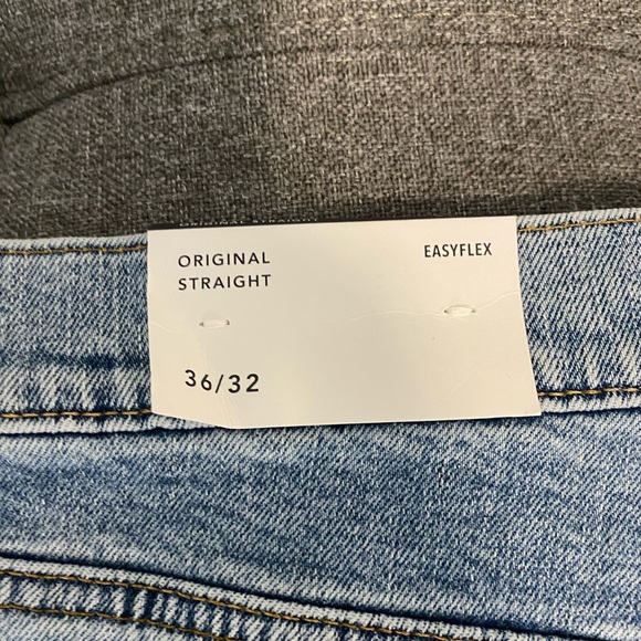 Light Blue Straight Jeans with Vintage Distressed Look - Picture 4 of 9